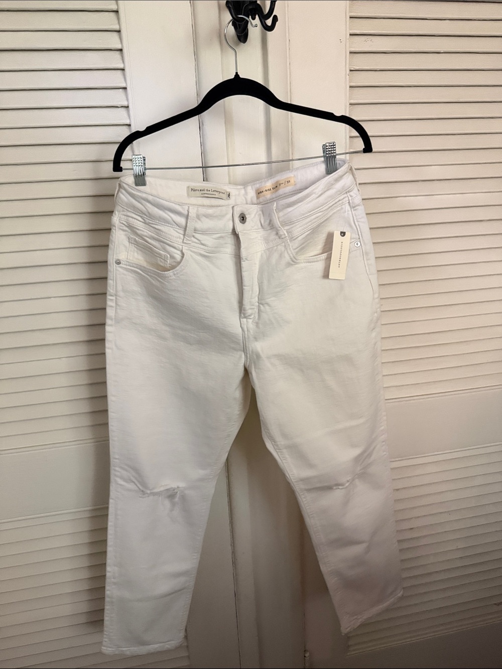 Pilcro and the Letterpress Women’s White Boyfriend Jeans